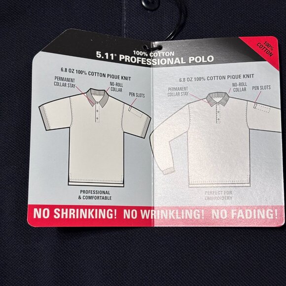 5.11 Tactical Series Professional Polo XL Dark Navy Short Sleeve NWT - Picture 8 of 12
